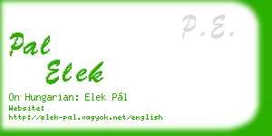 pal elek business card
